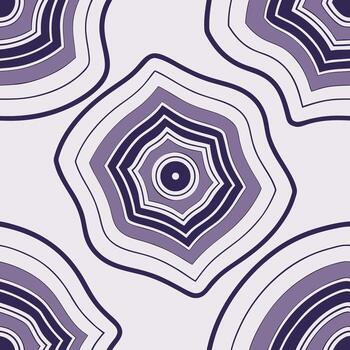 Geode cross-section abstract pattern, layered rings in lavender and navy vector