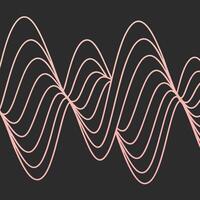 Pink sound waves with a black background, multiple lines forming a wave pattern, minimalist design, abstract representation of sound, symmetrica vector