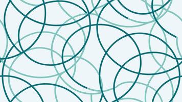 Seamless pattern of overlapping circles in shades of teal and light blue on a white background, creating a modern and abstract design vector
