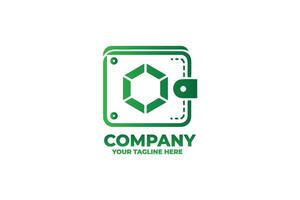 Green Hexagram Finance Wallet Emblem Logo vector