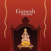 Ganesh chaturthi is the festival of lord ganesha, the god of wisdom vector
