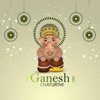 Ganesh Chaturthi celebration illustration vector
