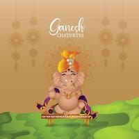 Illustration of Lord Ganesh for Chaturthi vector