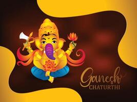 Illustration of Lord Ganesh for Chaturthi vector