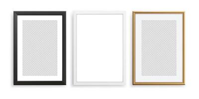 Realistic Photo Frame Template Set vector