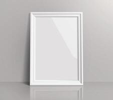 Realistic White Photo Frame Template vector