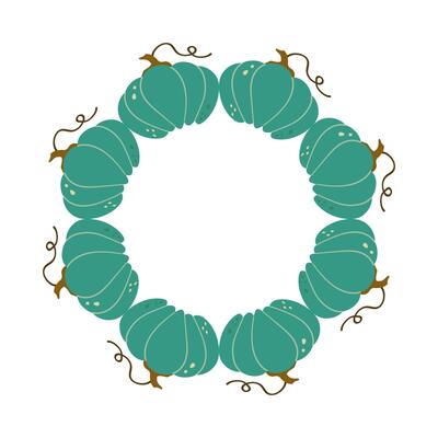Autumn circle frame
