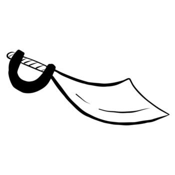 Traditional curved blade with handle suitable for agricultural use displayed against a simple background vector