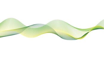Green and Yellow Abstract Wave Background, Smooth Flowing Line Design vector