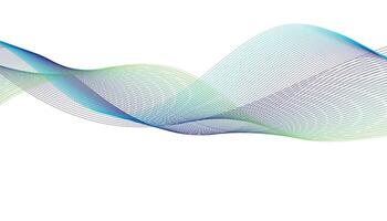 Blue and Green Abstract Wave Background with Smooth Gradient Lines vector