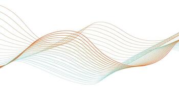 Minimal Abstract Wave Lines in Orange and Teal on White Background vector