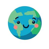 Cartoon Illustration of Planet Earth with Face vector
