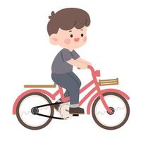 kid riding a bicycle cartoon vector