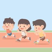 Kids running on a racetrack vector