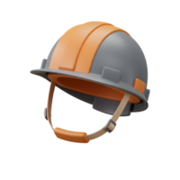 Durable 3D Rendered Construction Hard Hat Isolated on Transparent Background png