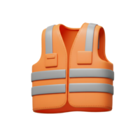 3D Rendered Safety Vest Isolated on Transparent Background png