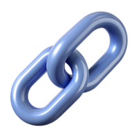 Shiny blue chain links isolated on transparent background png