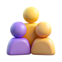 Abstract 3d figures representing a group of people isolated on transparent background png