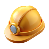 Yellow hard hat with lamp isolated on transparent background png