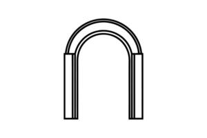 Elegant Archway Design with Double Lines and Rounded Top Isolated on White Background Creating a Minimalist Silhouette simple archway silhouette featuring double lines vector