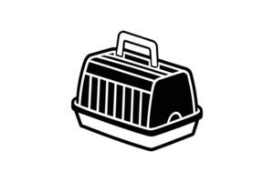 Pet Carrier Silhouette A Simple Black and White Graphic of a Portable Pet Crate for Travel and Transport silhouette This vector