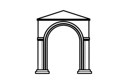 elegante arquitectónico arco con clásico diseño y distintivo pilares presentado como un limpiar y moderno negro y blanco silueta esta imagen caracteristicas limpiar vector