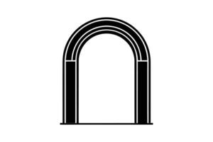 Elegant Architectural Archway Design Featuring Three Parallel Arcs Rendered in a Clean Black and White Silhouette Style Isolated on White Background silhouette simple vector