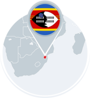 Swaziland map and flag, map icon with highlighted Swaziland png
