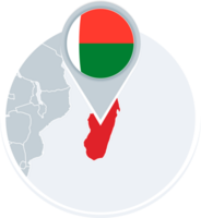 Madagascar map and flag, map icon with highlighted Madagascar png