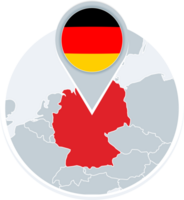 Germany map and flag, map icon with highlighted Germany png