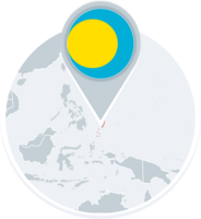 Palau map and flag, map icon with highlighted Palau png