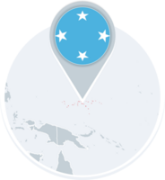 Micronesia map and flag, map icon with highlighted Micronesia png