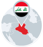 Iraq map and flag, map icon with highlighted Iraq png