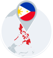 Philippines map and flag, map icon with highlighted Philippines png