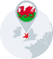 Wales map and flag, map icon with highlighted Wales png