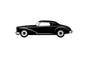 Elegant Classic Car Illustration Vintage Automobile Design with Smooth Lines and a Retro Aesthetic in Black and White silhouette sleek black vector