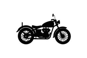 Classic Motorcycle Side View Black and White Silhouette Style Image for Transportation and Design Projects silhouette vector