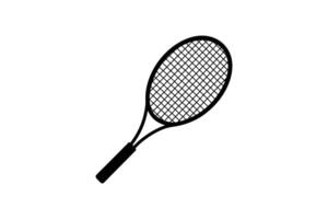 Elegant Black and White Tennis Racket Graphic Illustration for Sports Enthusiasts and Design Projects a Simple Silhouette tennis racket presented clean vector