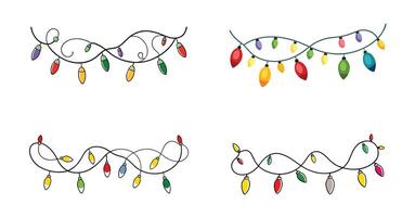 Christmas lights clip art vector