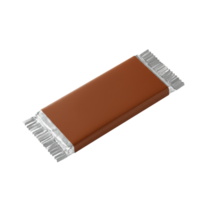 Chocolate bar packaging mockup in a blank brown wrapper and foil for branding design png
