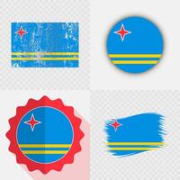 Aruba flag designs in various styles vector