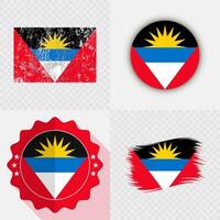 Various designs of Antigua and Barbuda flag vector