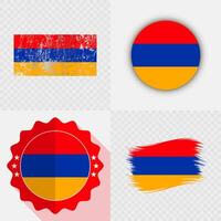 Armenian flags in different styles vector