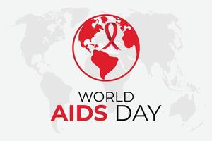 World AIDS Day banner with red ribbon sign. vector