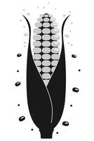 Monochrome Corn on the Cob Graphic for Farm and Food Industry Design vector