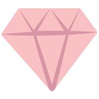 Elegant Luxury Pink Crystal Icon for Jewelry and Glamour. Sparkling Pink Diamond Gemstone vector