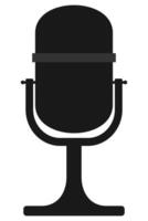Vintage Style Broadcast Mic Silhouette. Studio Microphone for Audio Production vector