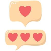 Love Message Bubbles Set with Heart Icons for Communication. Romantic Chat love hearts vector