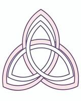 Celtic Trinity Knot Symbol Purple and Pink Outline vector