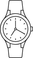 Simple Line Art Wristwatch Minimalist Black and White Timepiece Design vector